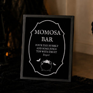 Poster Bar à Mimosas Fête de Bébé Gothique Halloween Momo