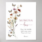Poster Bar à Mimosas Fleur Sauvage Rose (Devant)