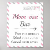 Poster Bar à Mom-osa Boisson Mimosa Voyage Fête Avion (Devant)