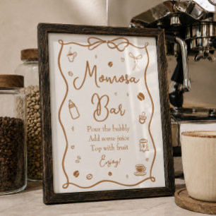 Poster Bar à Momosa pour Baby Shower Café Maman