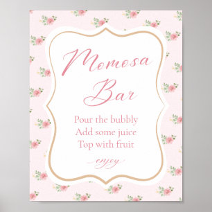 Poster Bar à Momosa pour Baby Shower Tea Party