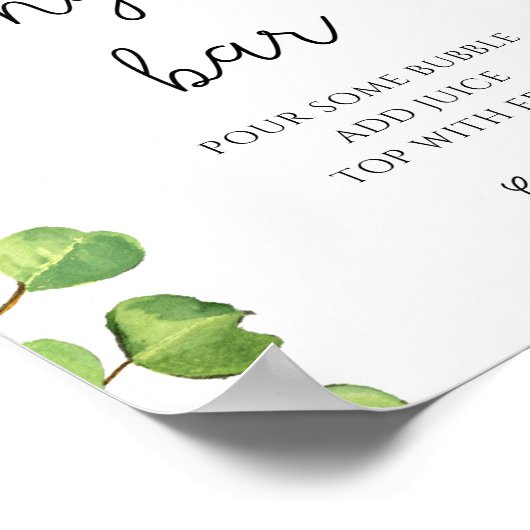 Poster Bar à sangria au tournesol aquarelle  (Coin)