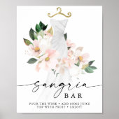 Poster Bar à Sangria Élégant aux Fleurs Roses pour Baby S (Devant)