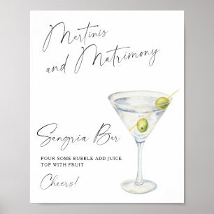 Poster Bar à sangria pour enterrement de vie de jeune fil