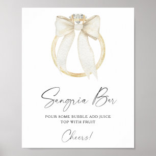Poster Bar à sangria pour enterrement de vie de jeune fil