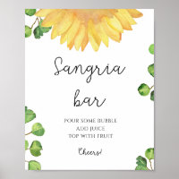 Bar à sangria tournesol aquarelle 