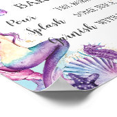 Poster Bar à thème sirène sous l'océan pour anniversaire  (Coin)