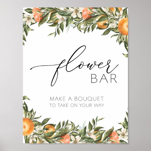 Poster Bar Bouquet aux fleurs d'agrumes (Devant)