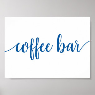 Poster Bar Café Simple   French Blue Any Event Sign