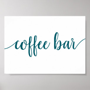 Poster Bar Café Simple Turquoise Aqua Any Event Sign