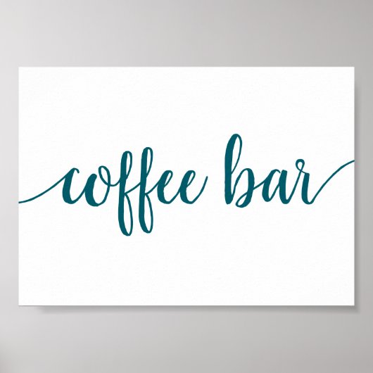 Poster Bar Café Simple | Turquoise Aqua Any Event Sign (Devant)