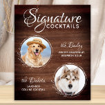 Poster Bar Chien Mariage Animaux Signature Cocktails Boir<br><div class="desc">Signature Cocktails de vos animaux de compagnie ! Inclure votre meilleur chien, meilleur chat et tout animal de compagnie dans votre mariage avec son bar à boissons signature pour vos invités. Parfait pour les amoureux de les chiens, et un bar spécial chien sera un succès à votre mariage. Bois simple...</div>