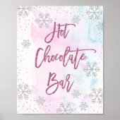 Poster Bar Chocolat Chaud Parties scintillant Snowflake M (Devant)