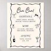 Poster Bar Cin Cin de mariage italien noir (Devant)