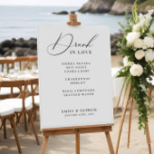 Poster Bar Cocktail mariage Menu Élégant Moderne