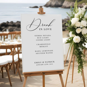 Poster Bar Cocktail mariage Menu Élégant Moderne