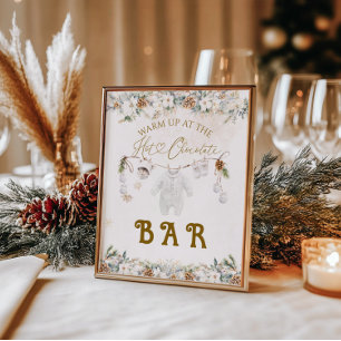 Poster Bar de Baby shower à ligne de  à l'extérieur froid