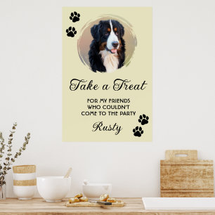 Poster Bar de biscuits pour chiens de mariage avec photo