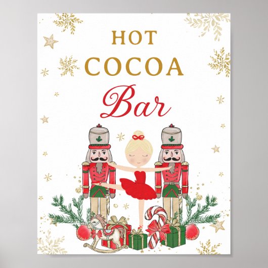 Poster Bar de cacao chaud Red Nutcracker Winter Onederlan (Devant)