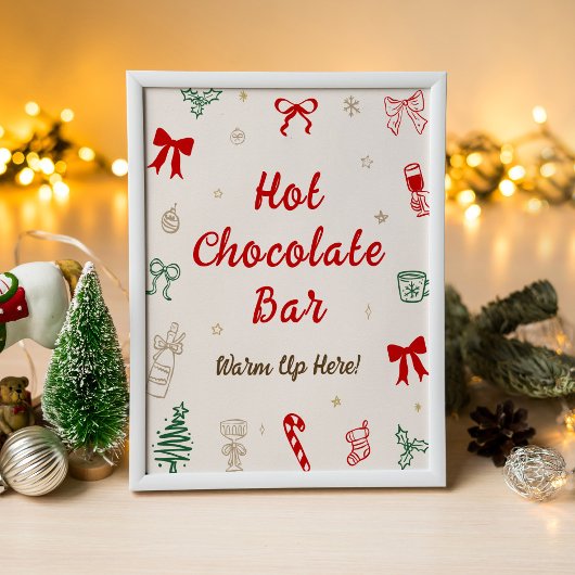 Poster Bar de chocolat chaud de Noël