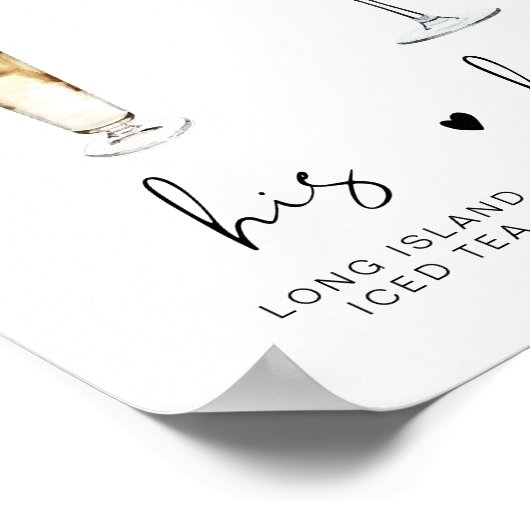 Poster Bar de mariage pour boisson signature ADELLA Minim (Coin)