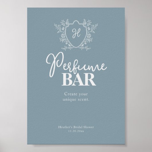 Poster Bar de parfum Vintage Crest Blue (Devant)