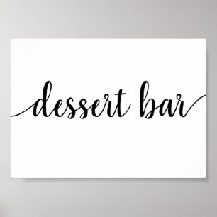 Poster Bar Désert Simple Script noir Tout événement Sig