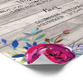 Poster Bar En Bois Gris Fleur Rose Panneau Réception de M (Coin)