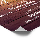 Poster Bar est ouvert Boisson Menu Mason Jars Mariage Sig (Coin)