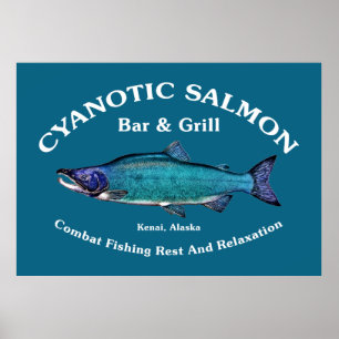Poster Bar et Grill Saumon Cyanotique