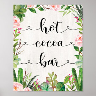 Poster Bar Fiesta Hot Cocoa Fête des mariées Décor Annive