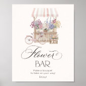 Poster Bar Fleur frais hors du marché élégant (Devant)