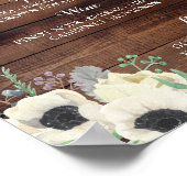 Poster Bar Floral Anémone Bois Signal Mariage Réception (Coin)