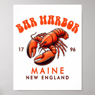 Poster Bar Harbor Maine Nouveau Angleterre Voyage Drôle B