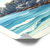 Poster Bar Harbor, Maine – Rivages d'Acadia Vintage (Coin)