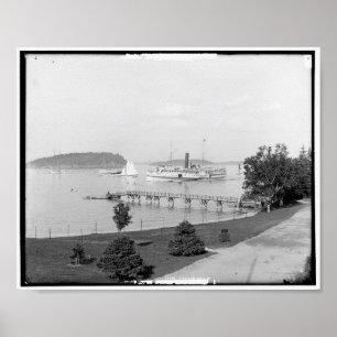 Poster Bar Harbor View, Maine, Vintage c1901