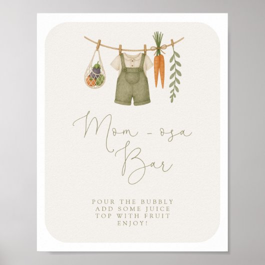 Poster Bar Maman-osa Baby shower cultivé localement (Devant)