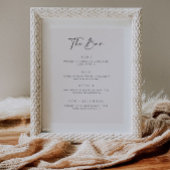 Poster Bar mariage Menu Boisson Signal de réception Poste