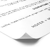 Poster Bar Mariage moderne Menu Signature Boire Cocktail (Coin)