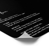 Poster Bar Mariage Noir Menu Réception Panneau Boissons (Coin)