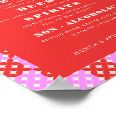 Poster Bar Mariage rouge et rose du milieu du siècle moye (Coin)