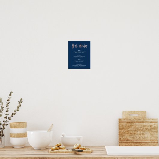 Poster Bar Mariage Rustique moderne Menu Signer Boissons (Cuisine)