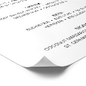 Poster Bar Mariage Rustique moderne Menu Signer Boissons (Coin)
