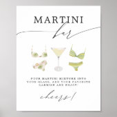 Poster Bar Martini | Fête des mariées Martinis & Bikinis (Devant)