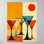 Poster Bar Martini Moderne du Milieu du Siècle Art Vector (Devant)