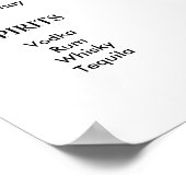 Poster Bar Menu Black White Mariage Boissons (Coin)