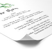 Poster Bar Menu Eucalyptus Mariage Botanical Greenery (Coin)