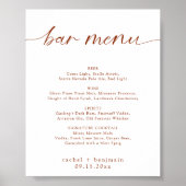 Poster Bar Menu Mariage Terracotta Rust Fall Minimal (Devant)