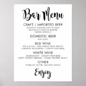 Poster Bar Menu Modern Black Script Mariage manuscrit (Devant)