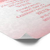 Poster Bar Menu pour un Mariage - Aquarelle de corail mod (Coin)